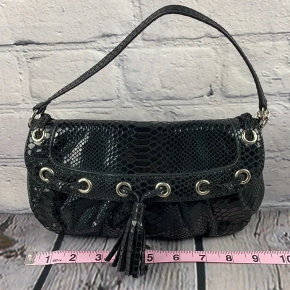 NINE WEST Black Snake Print Clutch/Wristlet Bag - Picture 8 of 17